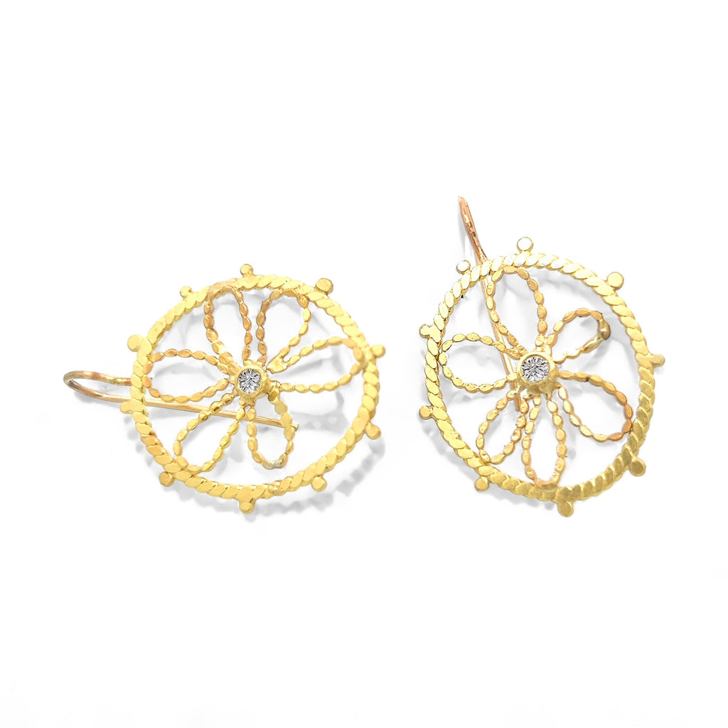 Antique flower earrings