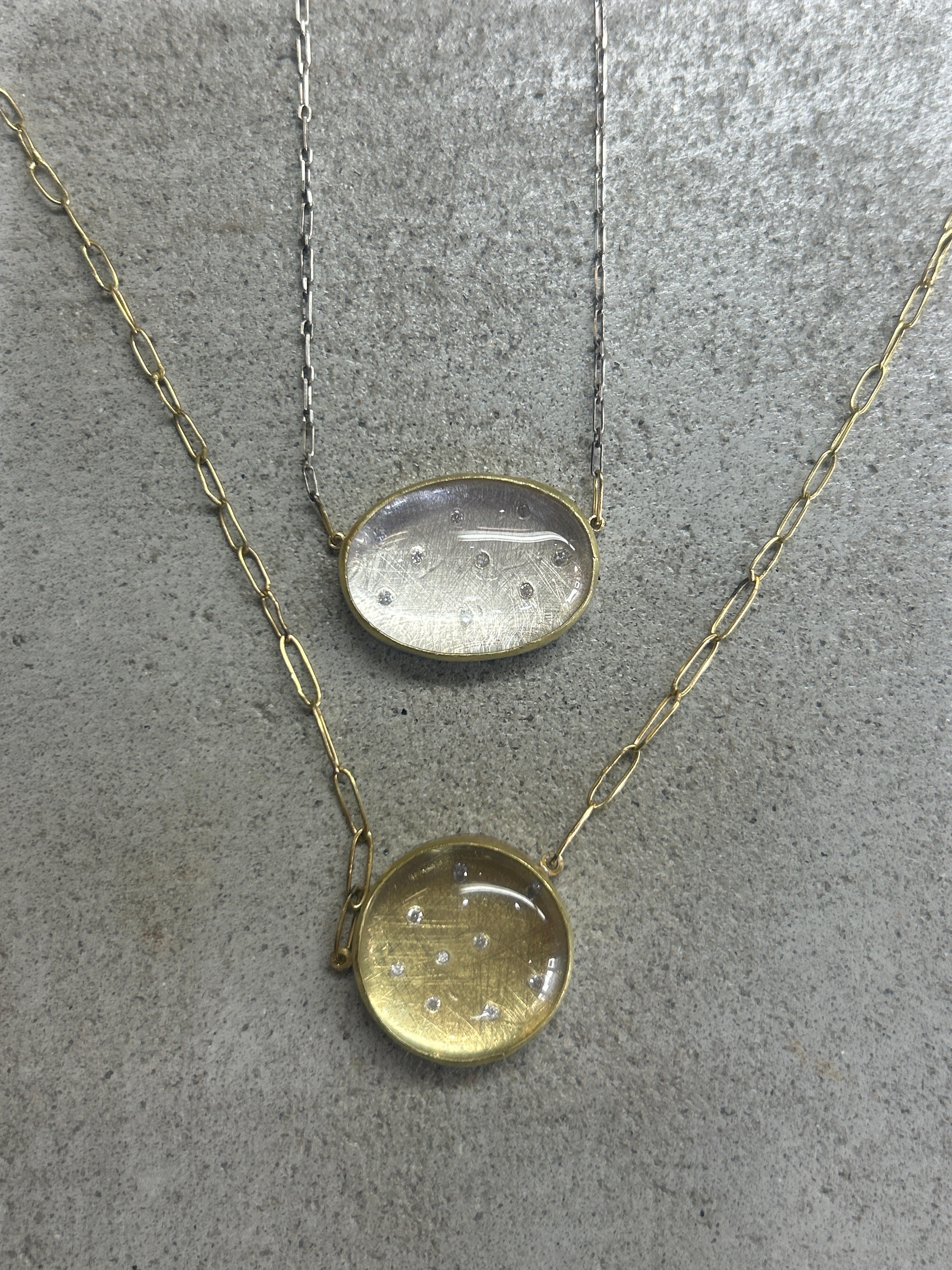 Silver and Gold Diamond Constellation Necklaces