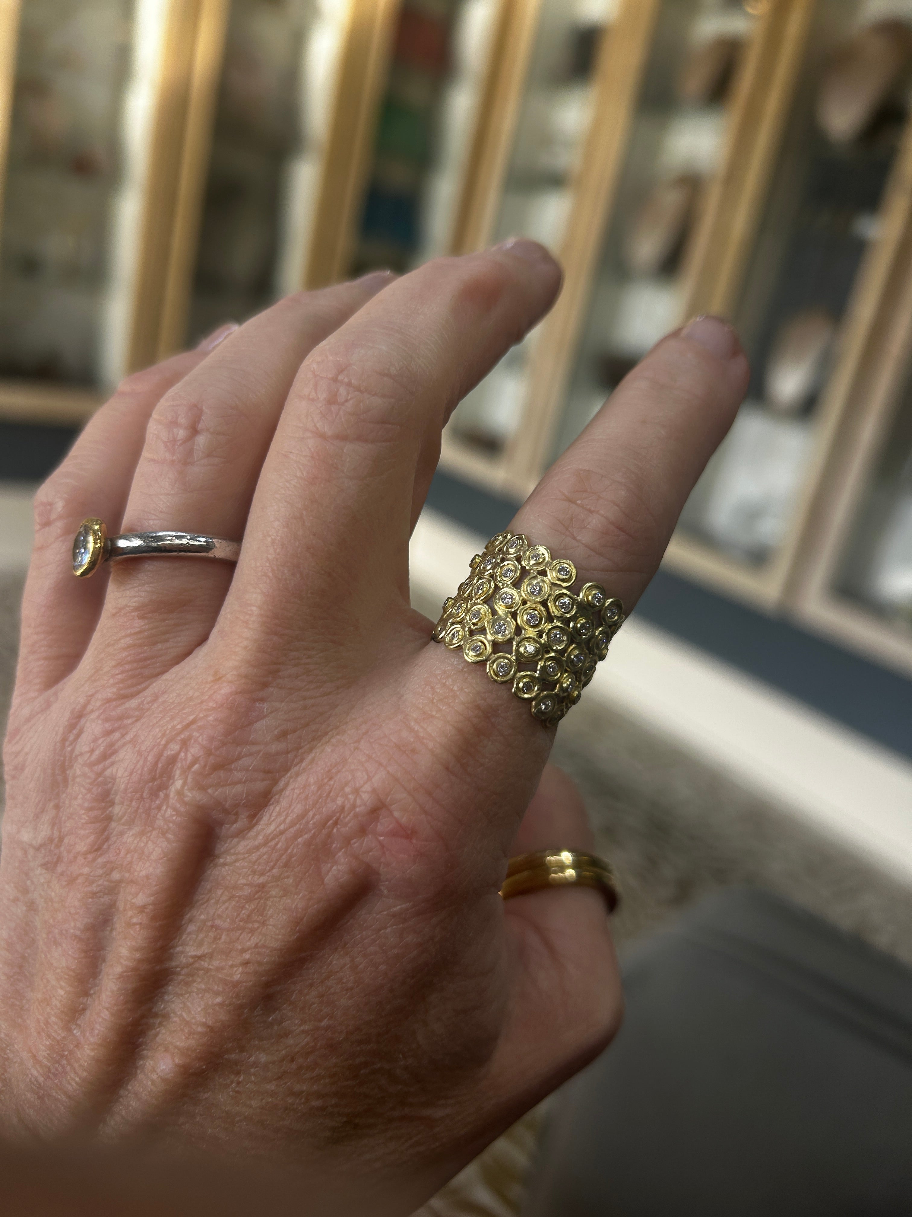 Honeycomb Sparkle Ring