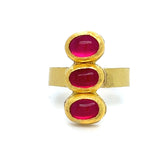 Triple stack ruby ring