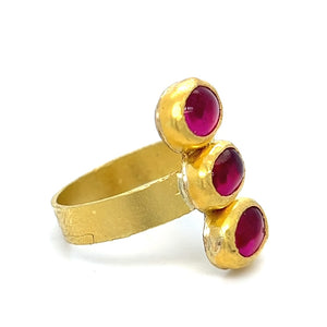 Triple stack ruby ring