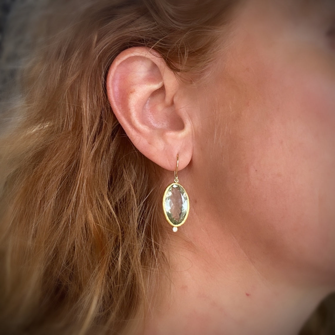 Prehnite sparkle earrings
