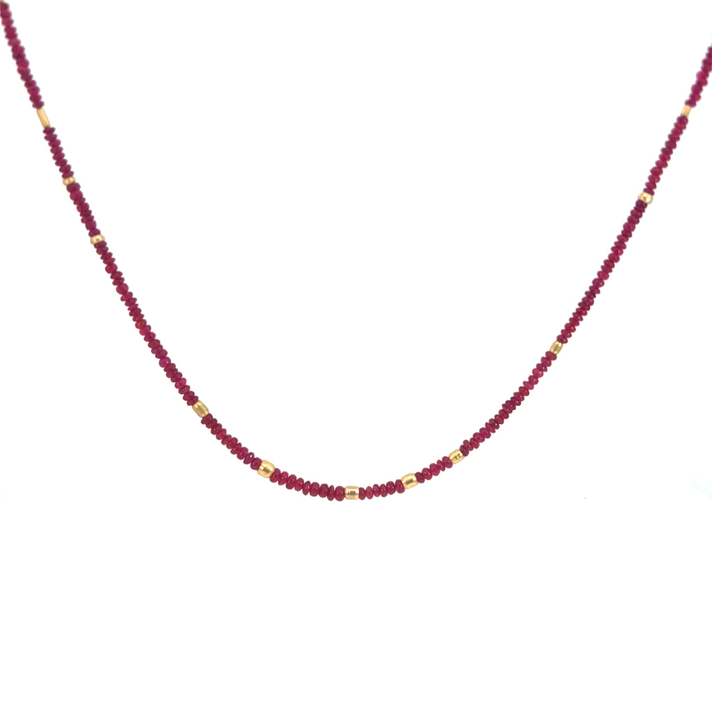 Ruby beaded necklace