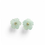 Aquamarine flower studs