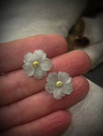 Aquamarine flower studs
