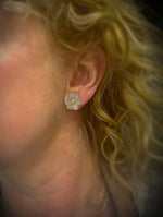 Aquamarine flower studs