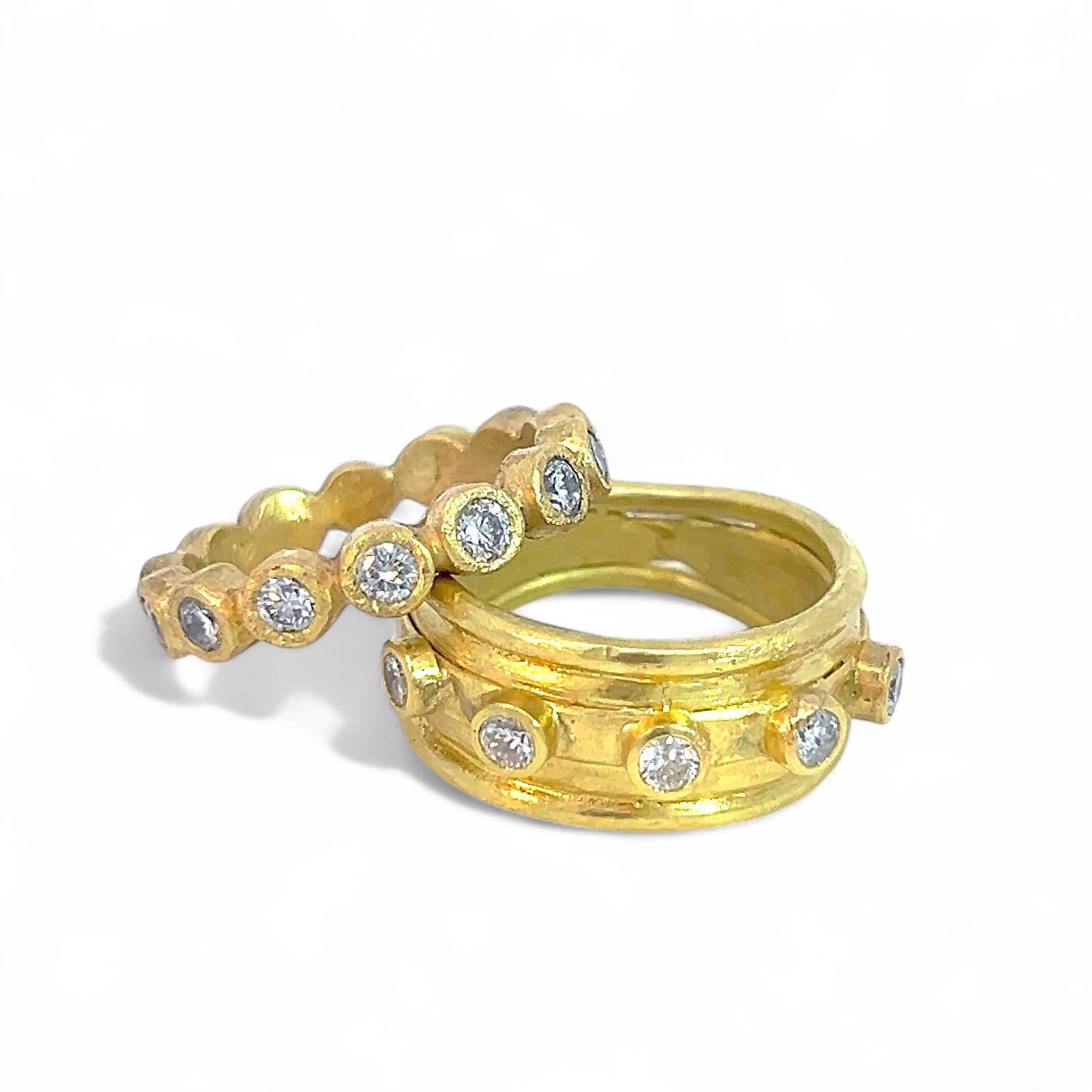 Diamond and gold bands