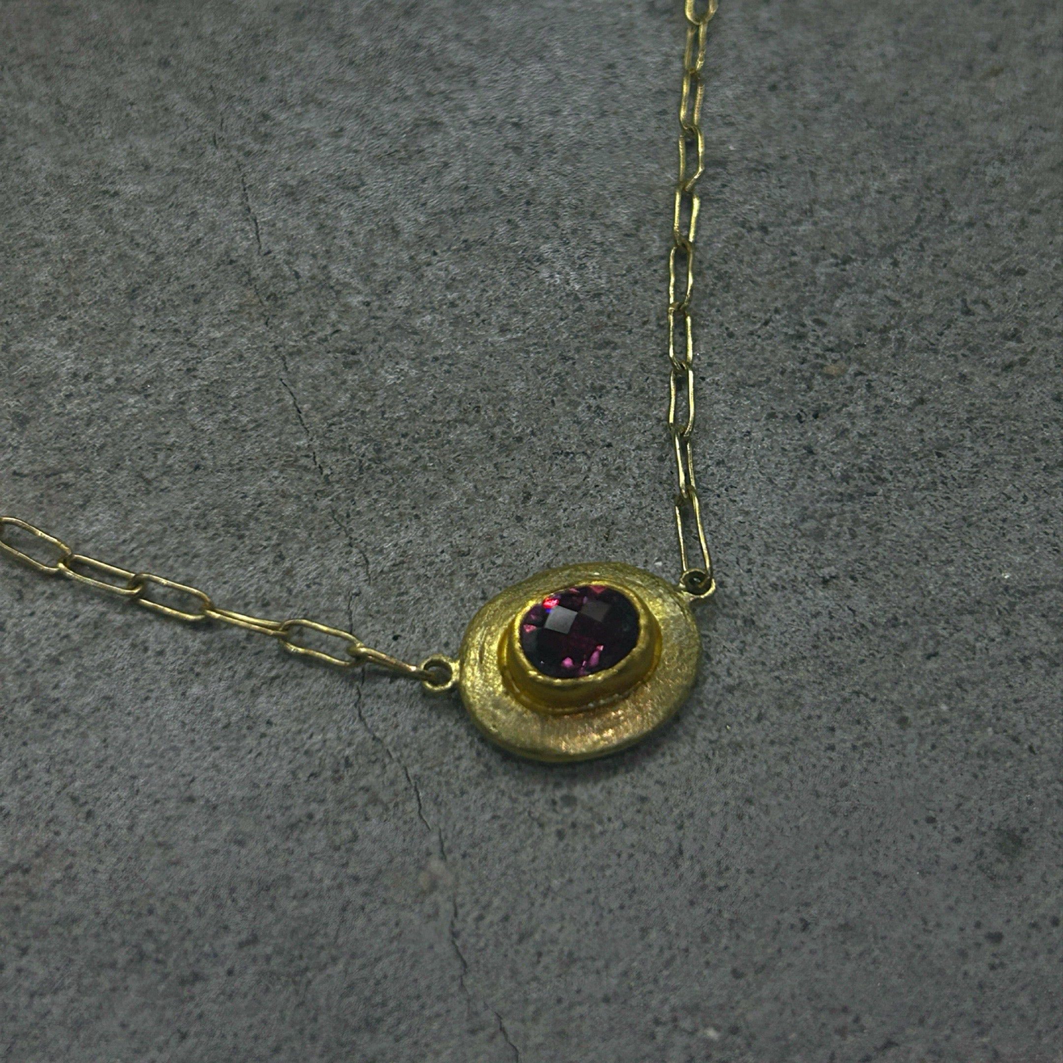 Garnet Saturn Necklace