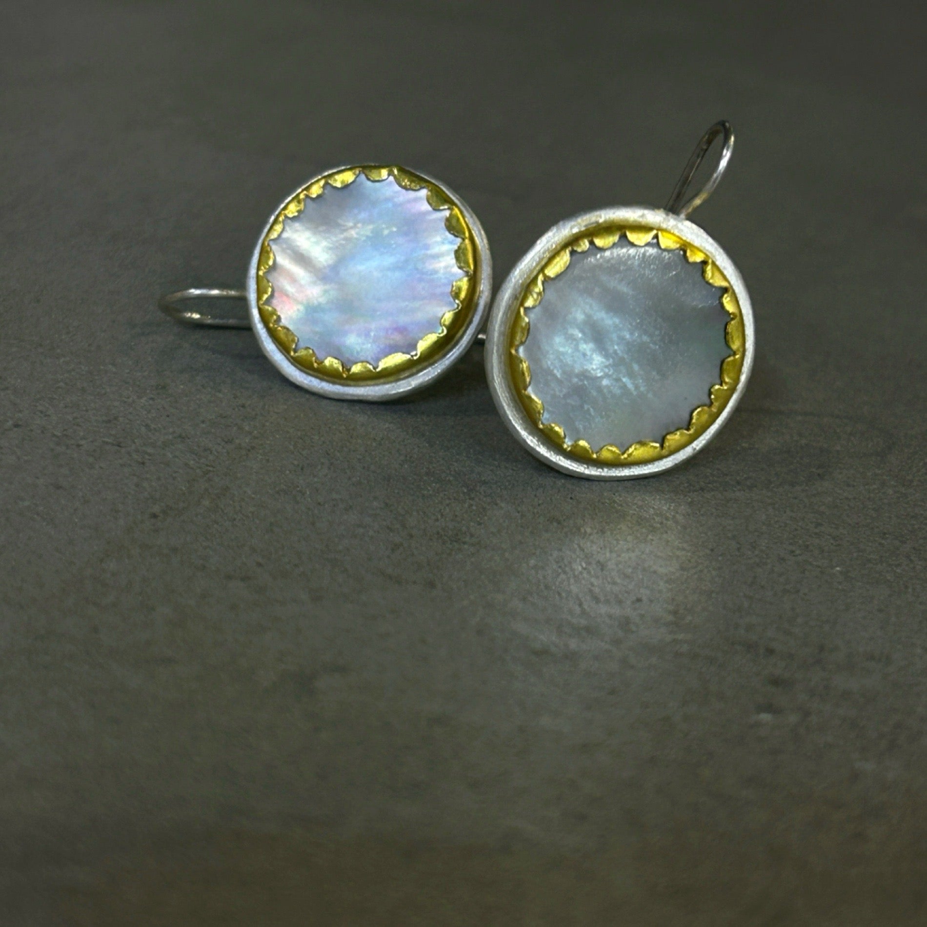 Scalloped Mother of Pearl Earrings