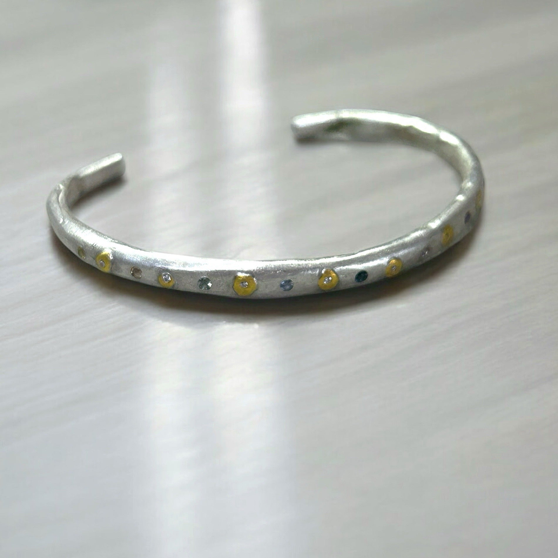 Rainbow Sapphire Mixed Metals Cuff