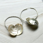Silver Clamshell Hoops