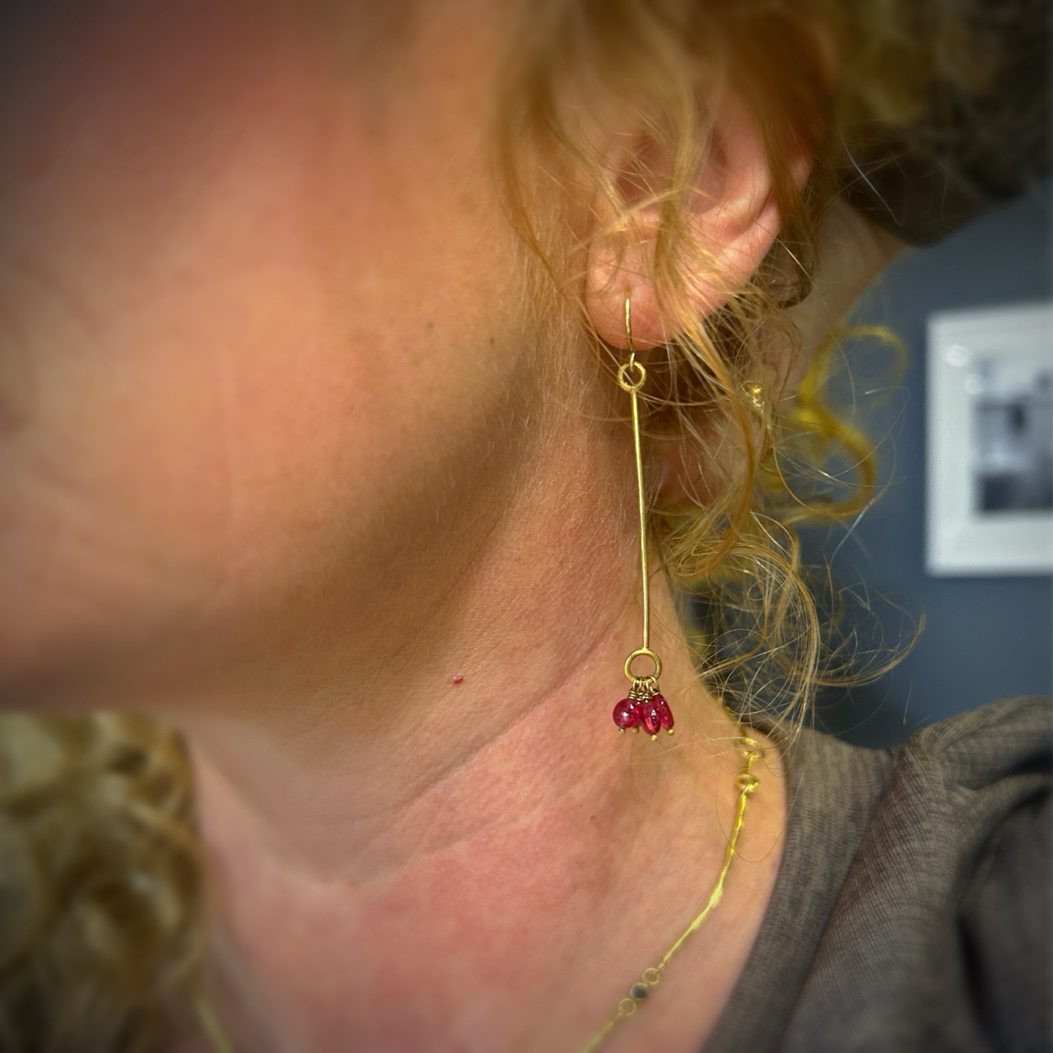 Ruby Rain Earrings