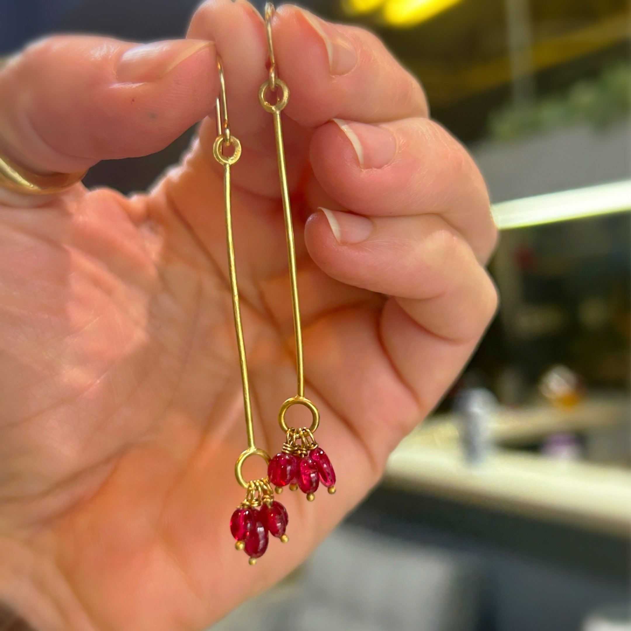 Ruby Rain Earrings