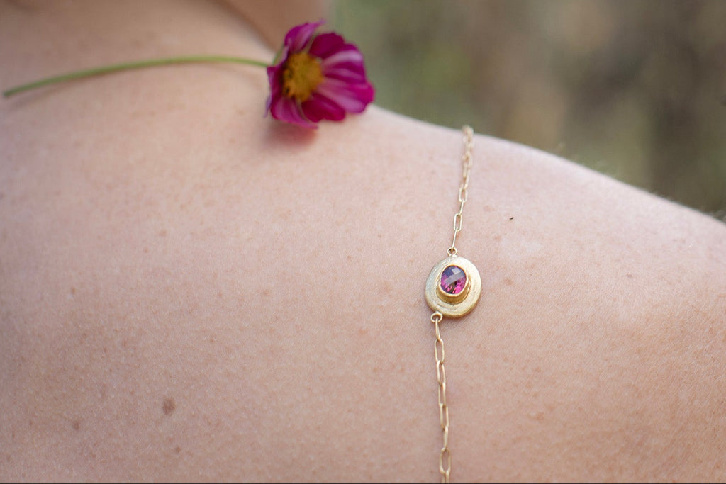 Garnet Saturn Necklace