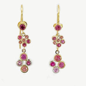 Shades of pink dangle earrings