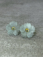 Aquamarine flower studs