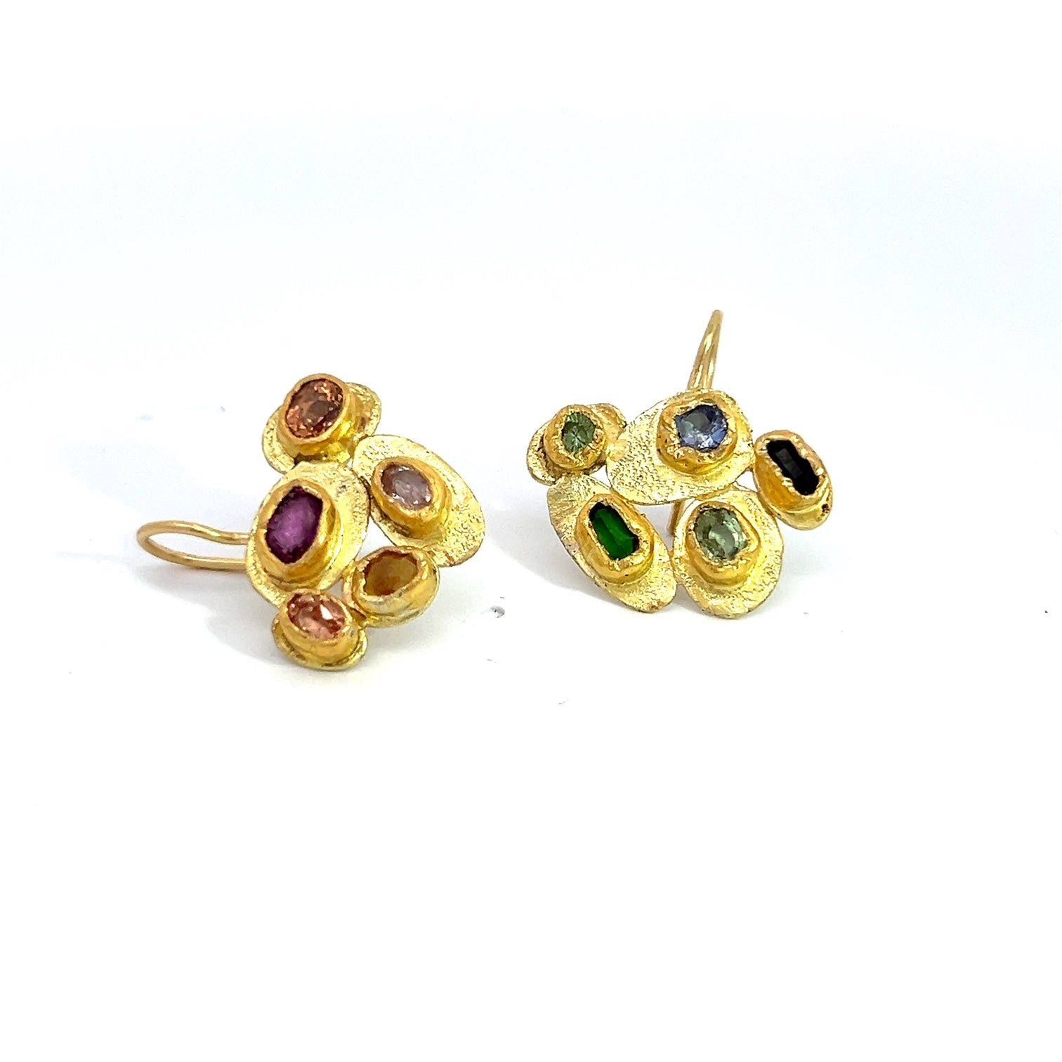 Rainbow cluster earrings