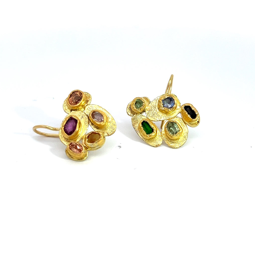 Rainbow cluster earrings