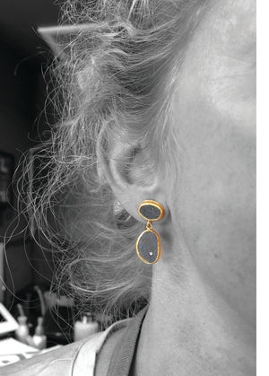 slate stud and dangle earrings