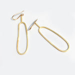 Organic 18k oval earrings