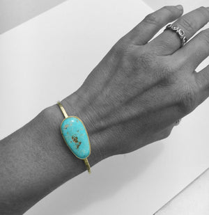 turquoise gold cuff