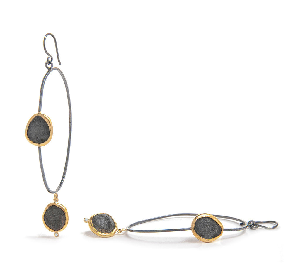 double slate dangle hoop