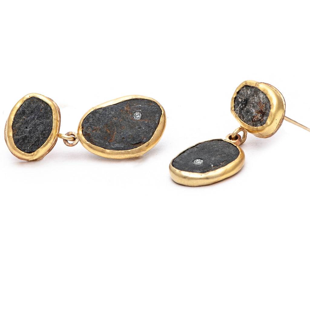 slate stud and dangle earrings