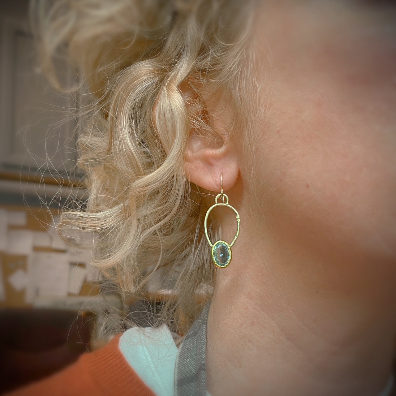 Aquamarine hoops