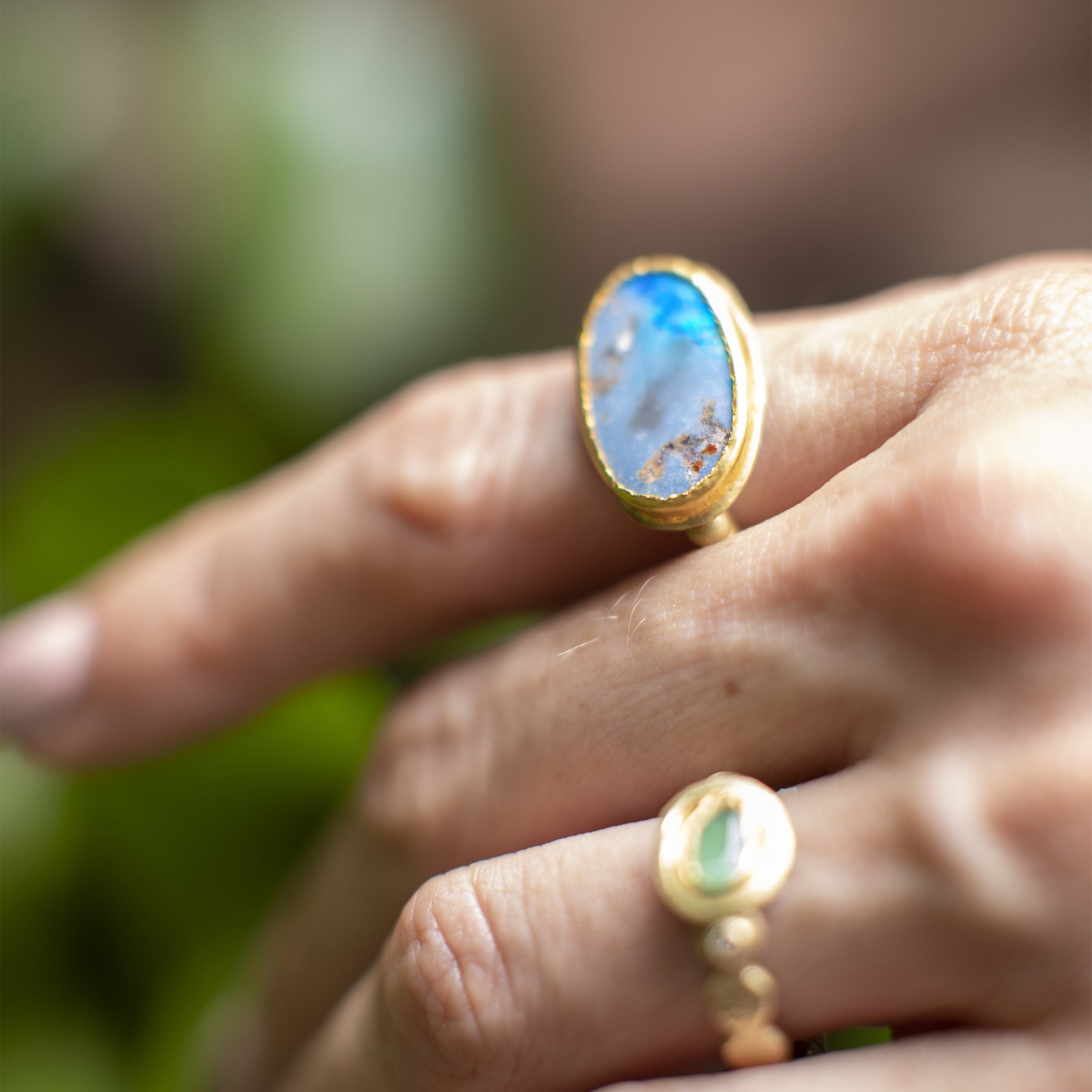 Boulder discount opal ring