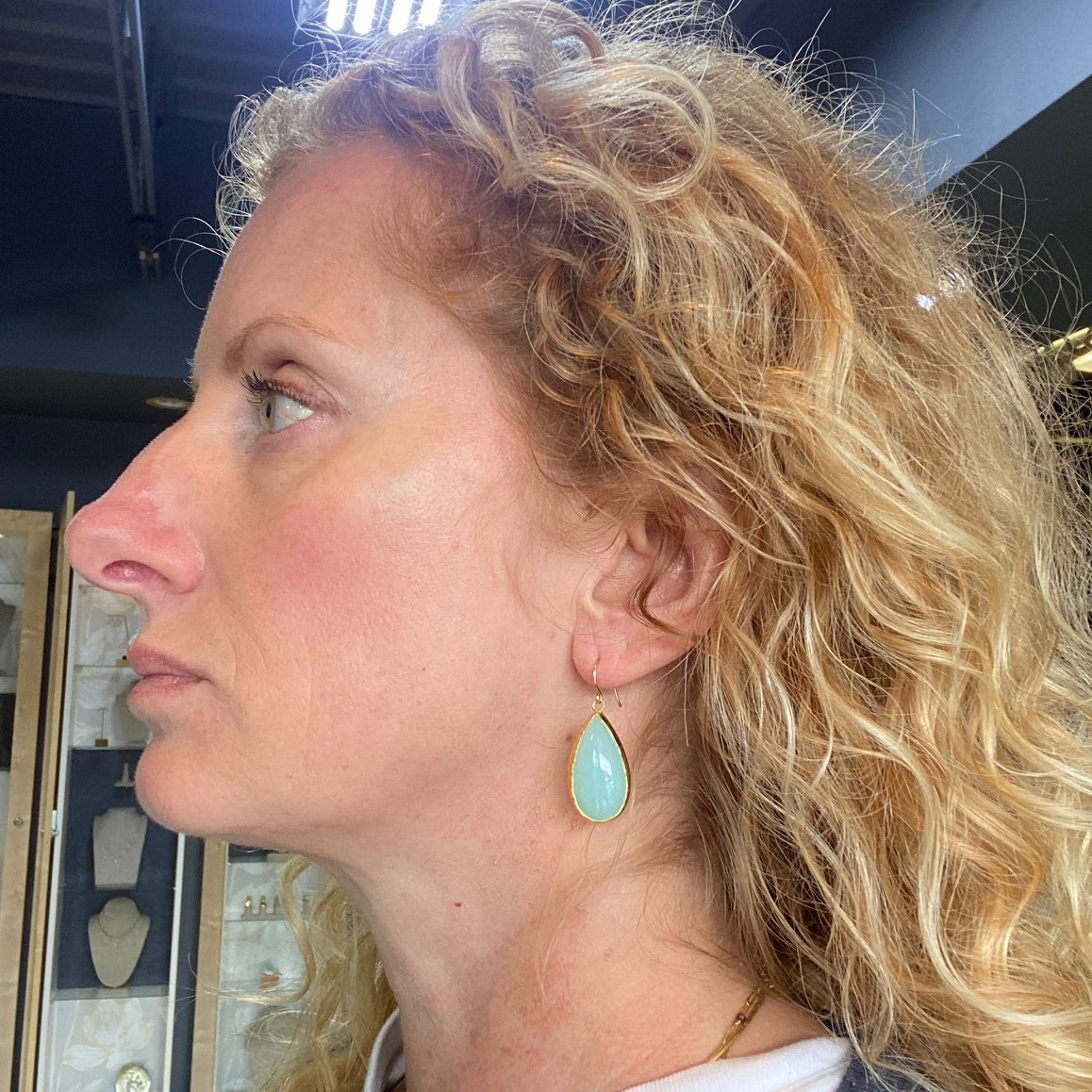 Chalcedony Teardrop Earrings