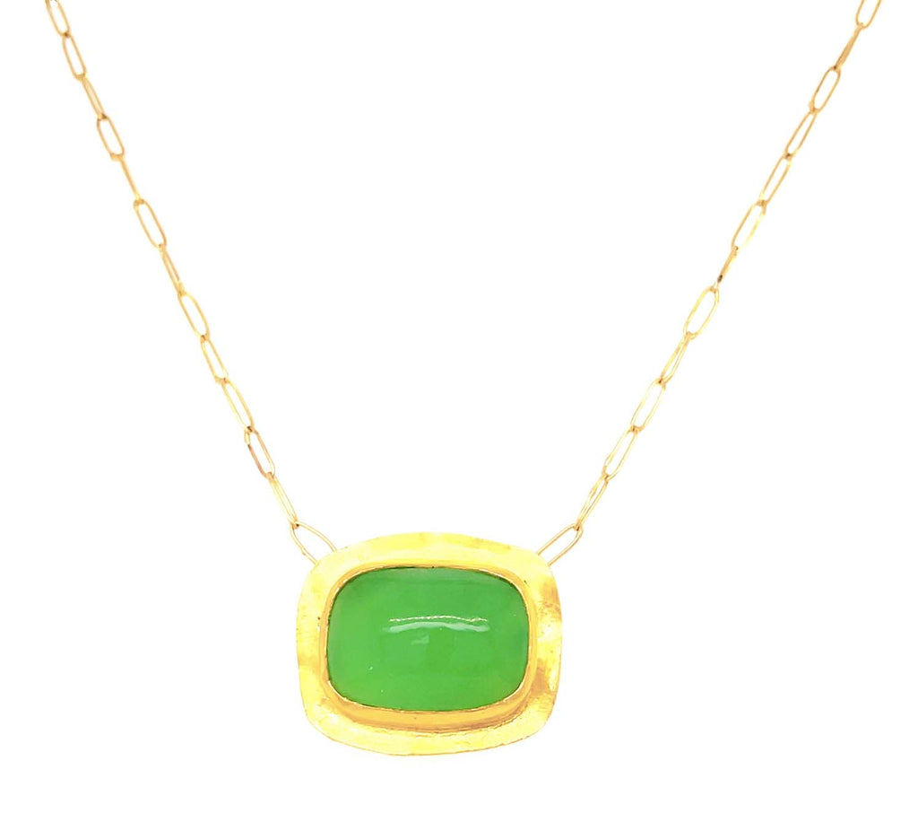 22k chrysoprase pendant necklace