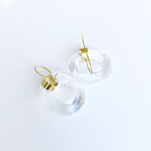 Clear Quartz Donut earrings