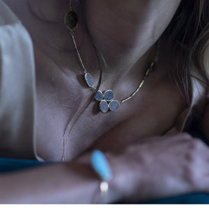 Slate cluster necklace