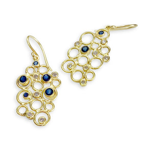 Sapphire and diamond bubble earrings