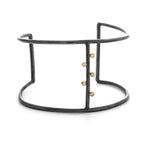 oxidized hollow cuff with diamonds