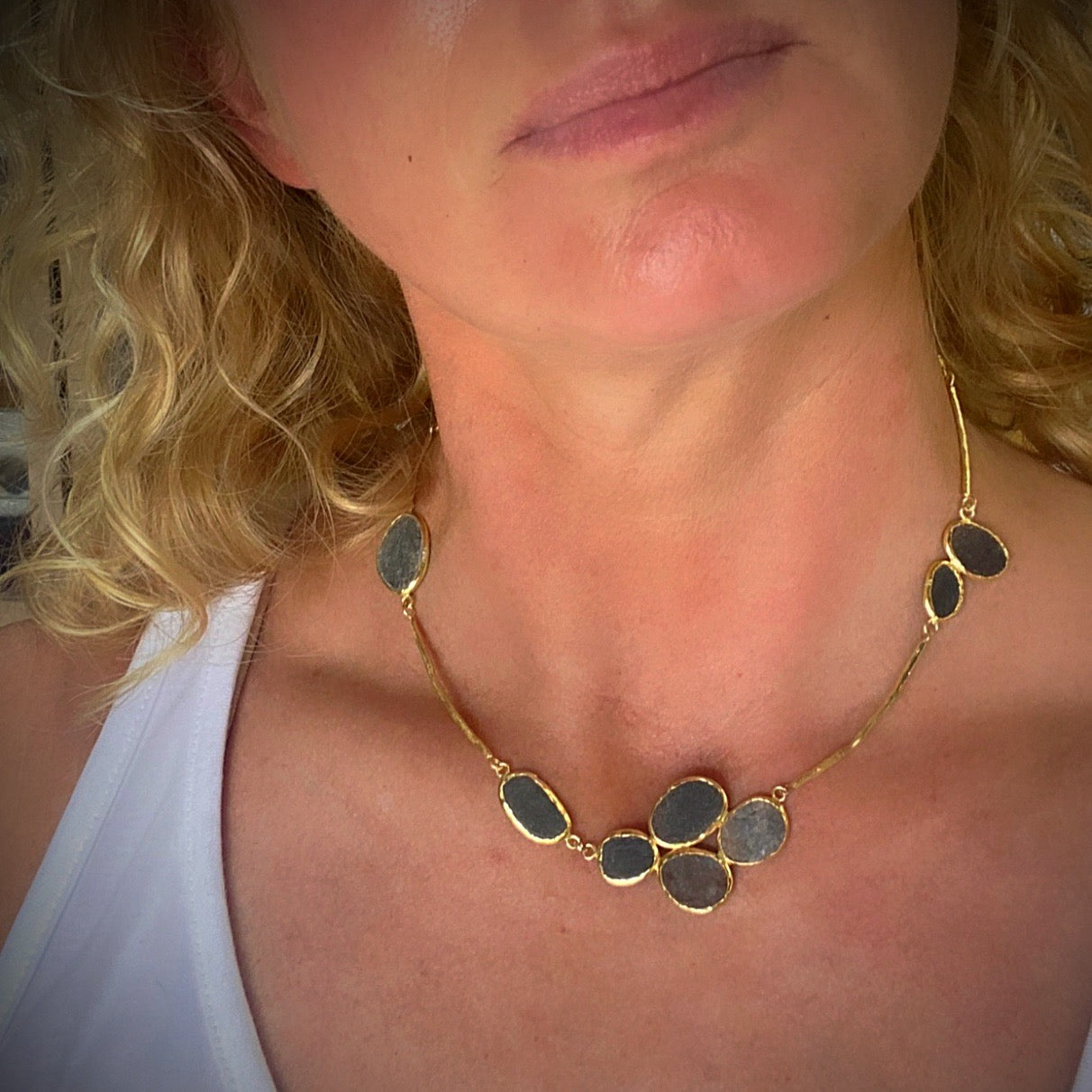 Slate cluster necklace