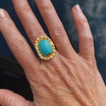 Turquoise and diamond statement ring