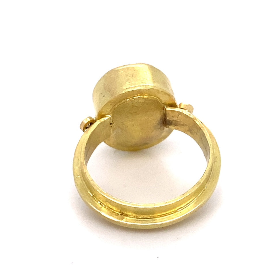 Oval Cubic Zirconia Ring with Diamonds