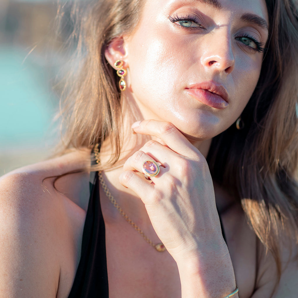 Juicy Apricot Tourmaline Ring