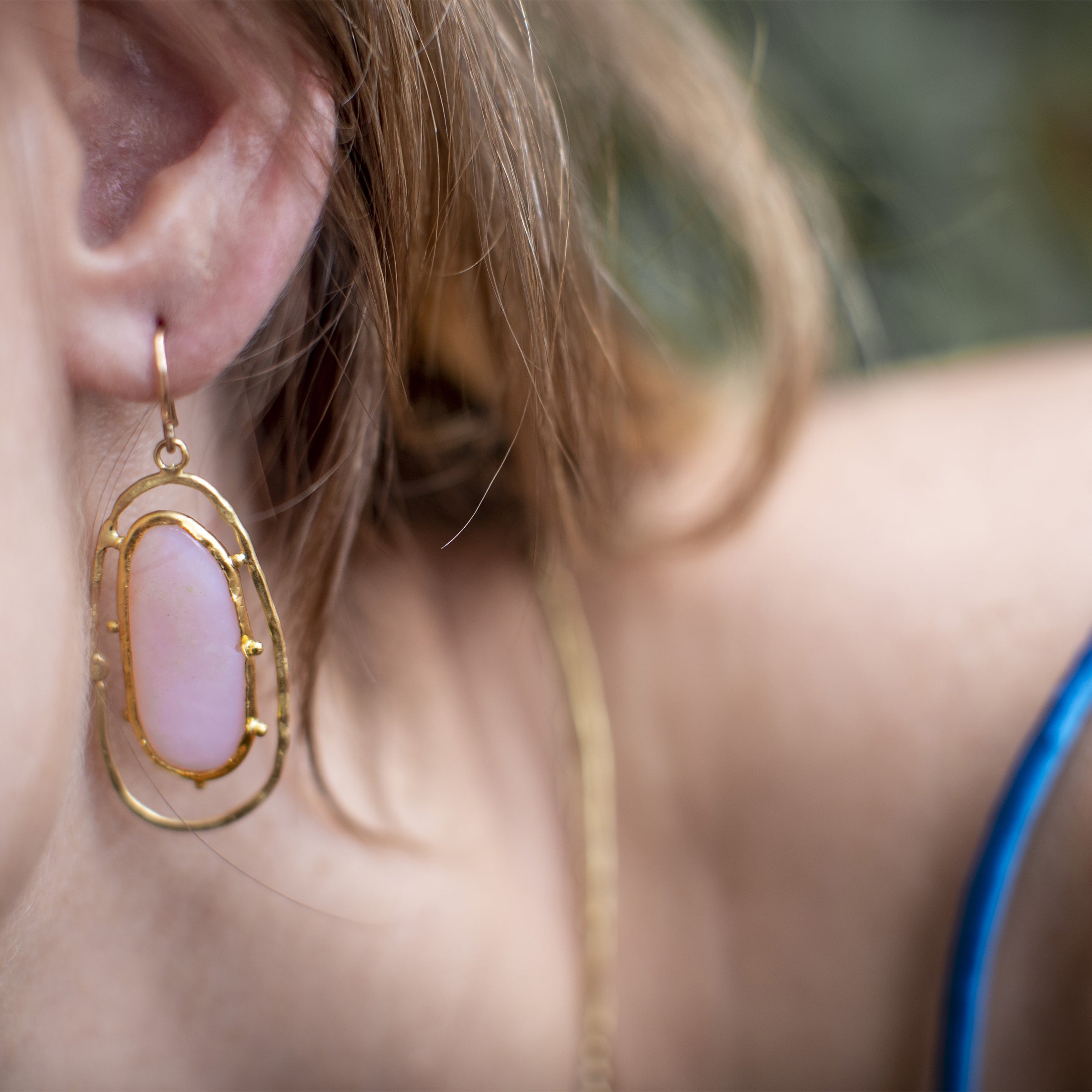 Pink Peruvian Opal earrings
