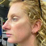 Pink tourmaline sputnik earrings