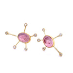 Pink tourmaline sputnik earrings