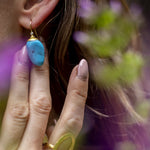 Turquoise nugget earrings