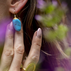 Turquoise nugget earrings