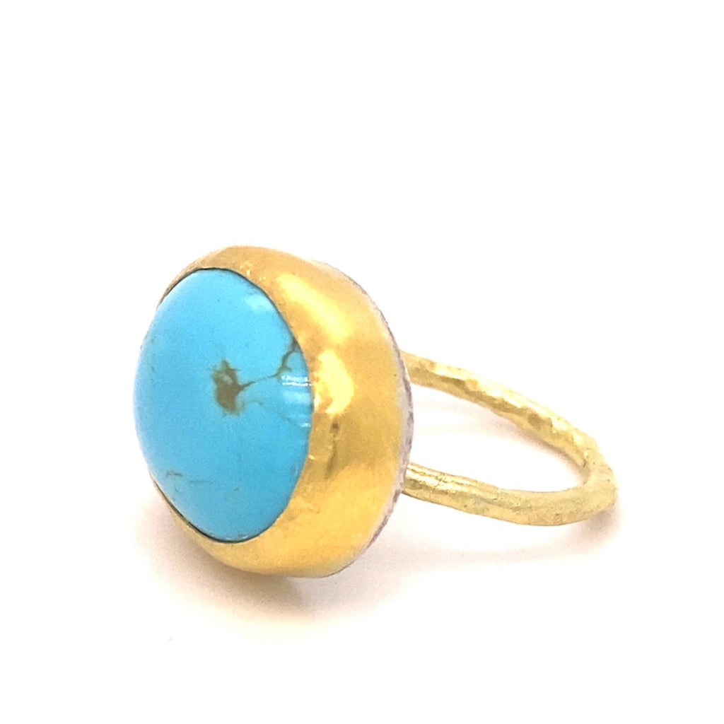 Turquoise and gold ring