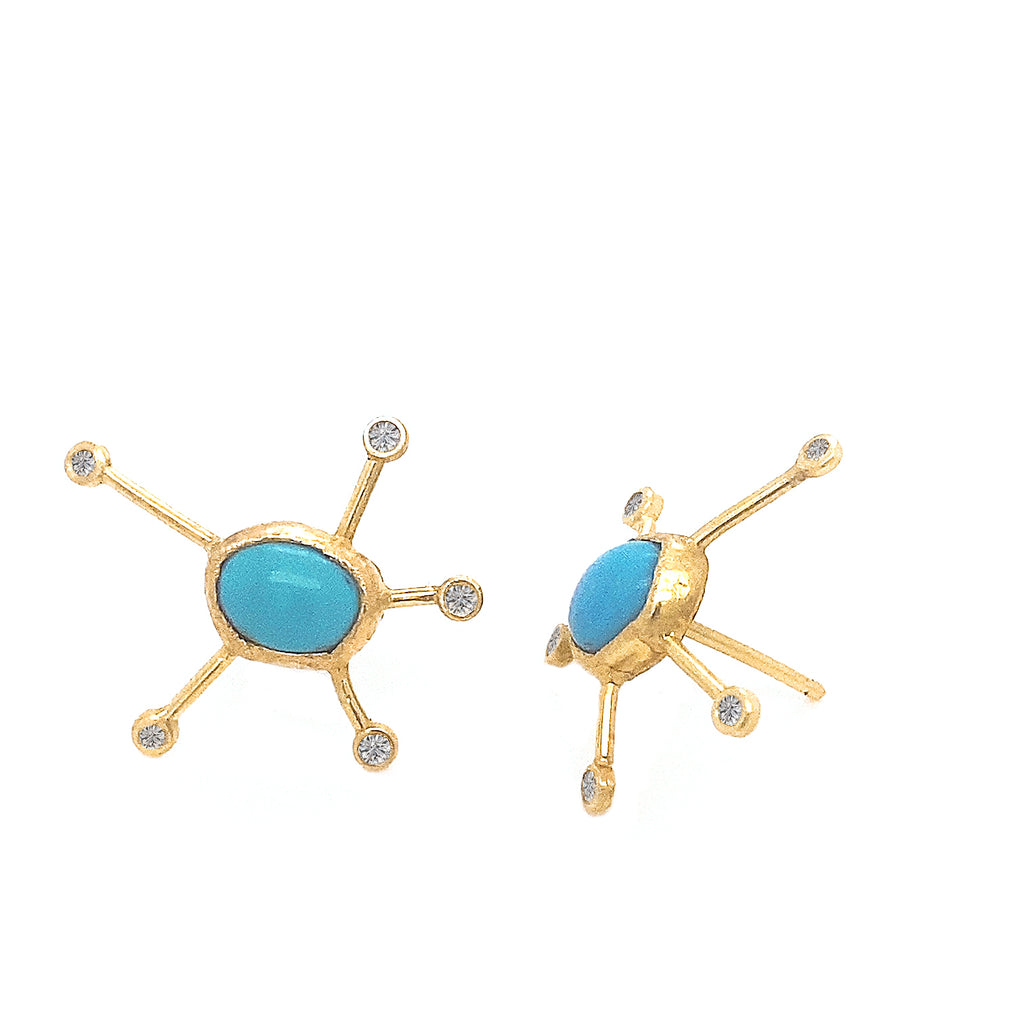 Turquoise sputnik earrings